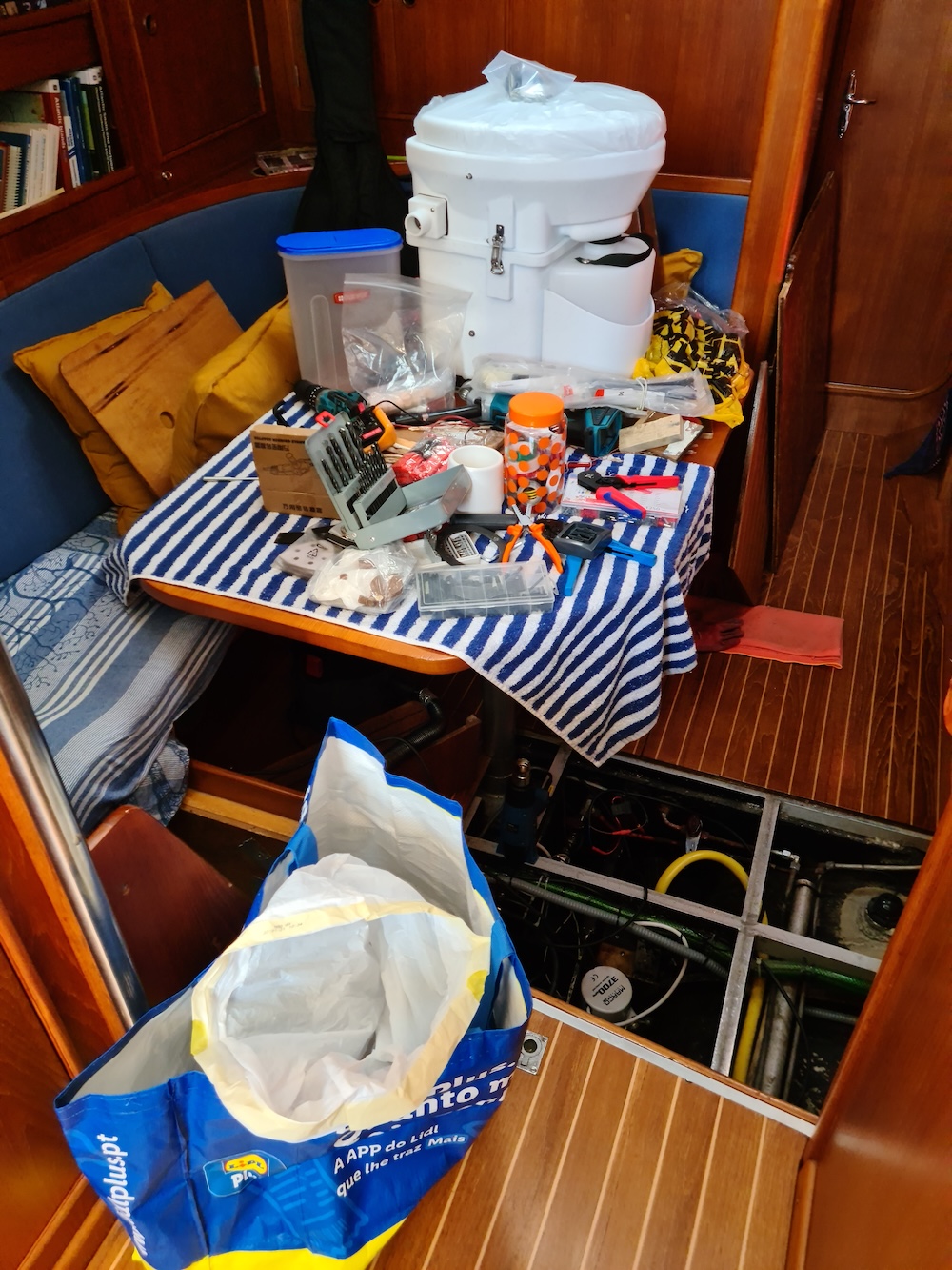 Installation der neuen Toilette